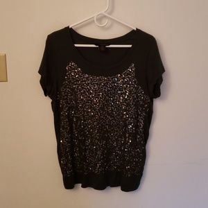 Embellished dark green Calvin Klein top